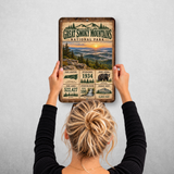 Great Smoky Mountains National Park facts sign hanging on a wall