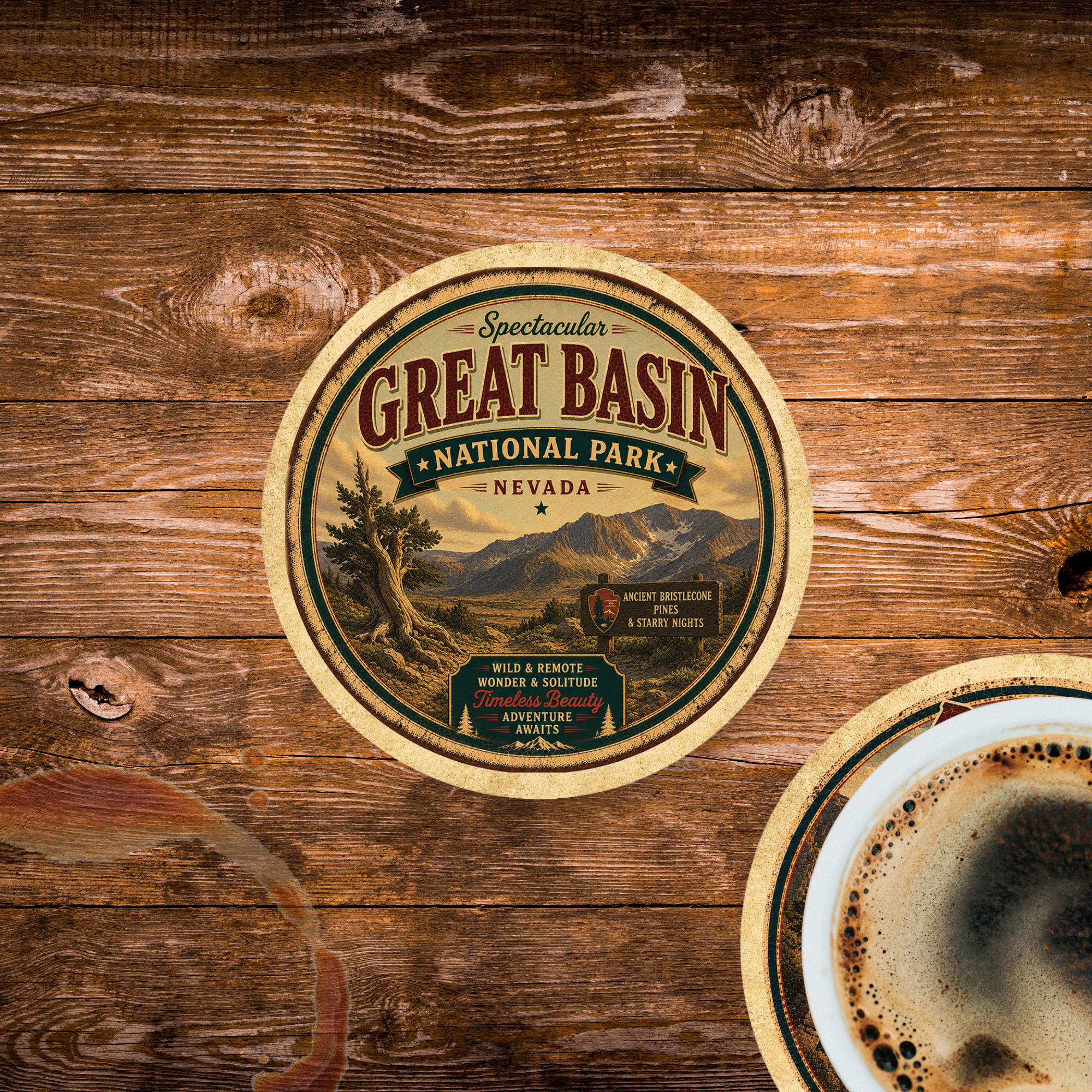 Great Basin National Park Ceramic Coaster – 4" Round