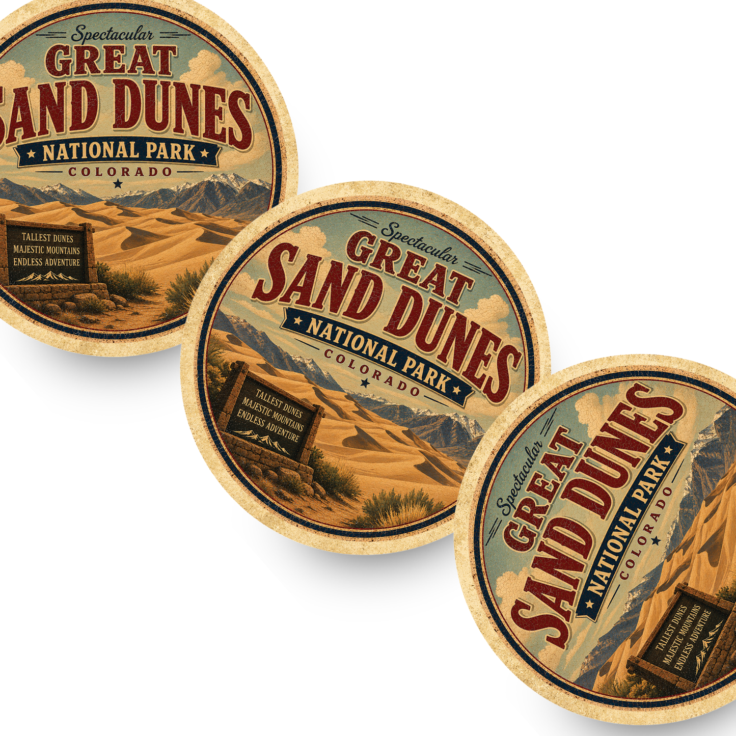 Great Sand Dunes National Park Ceramic Coaster – 4" Round