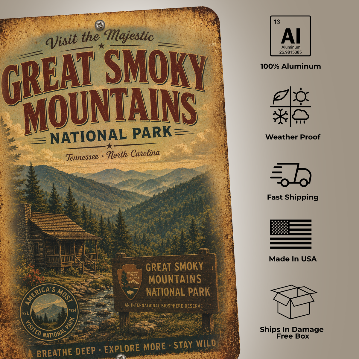 Great Smoky Mountain National Park Sign