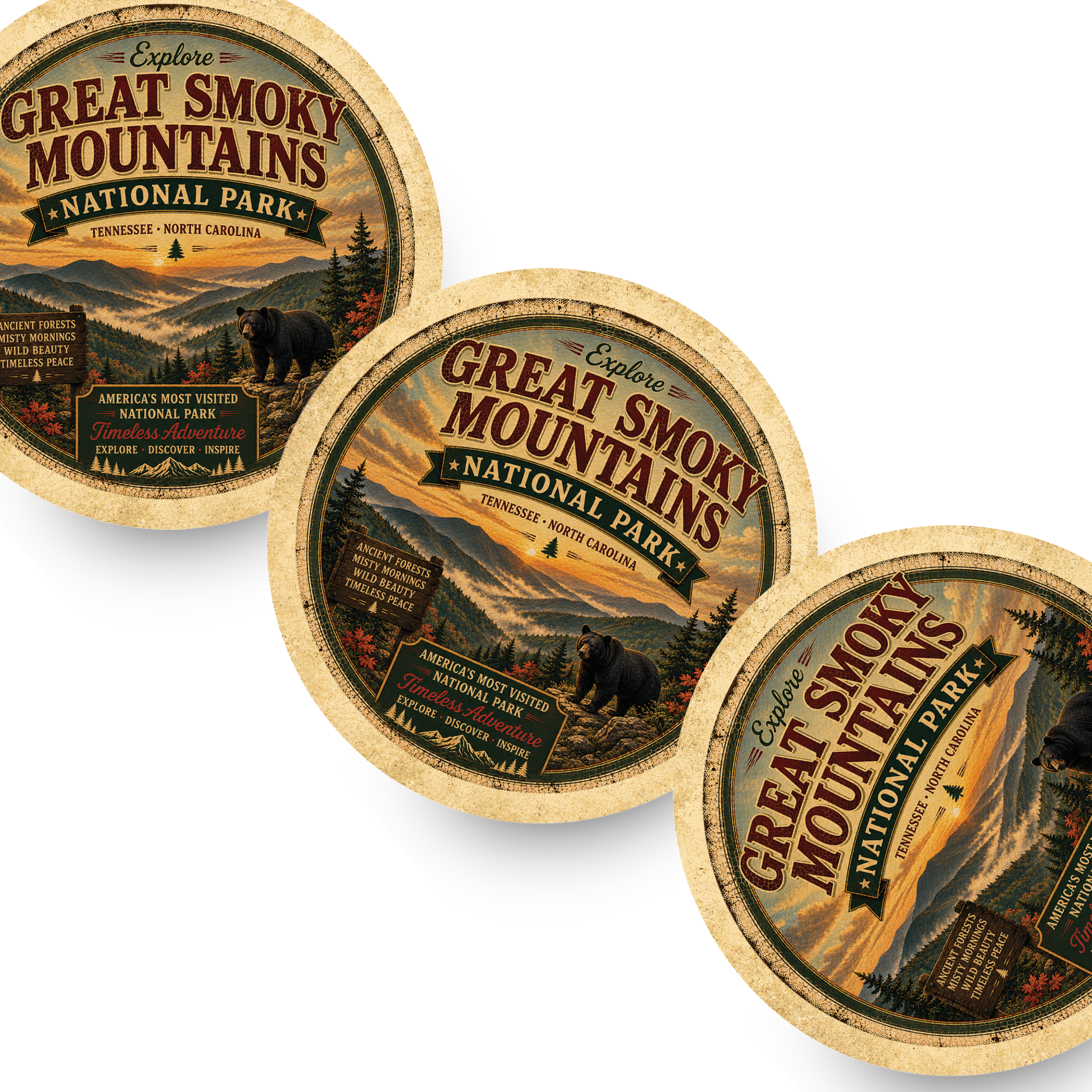 Great Smoky Mountains National Park Ceramic Coaster – 4" Round