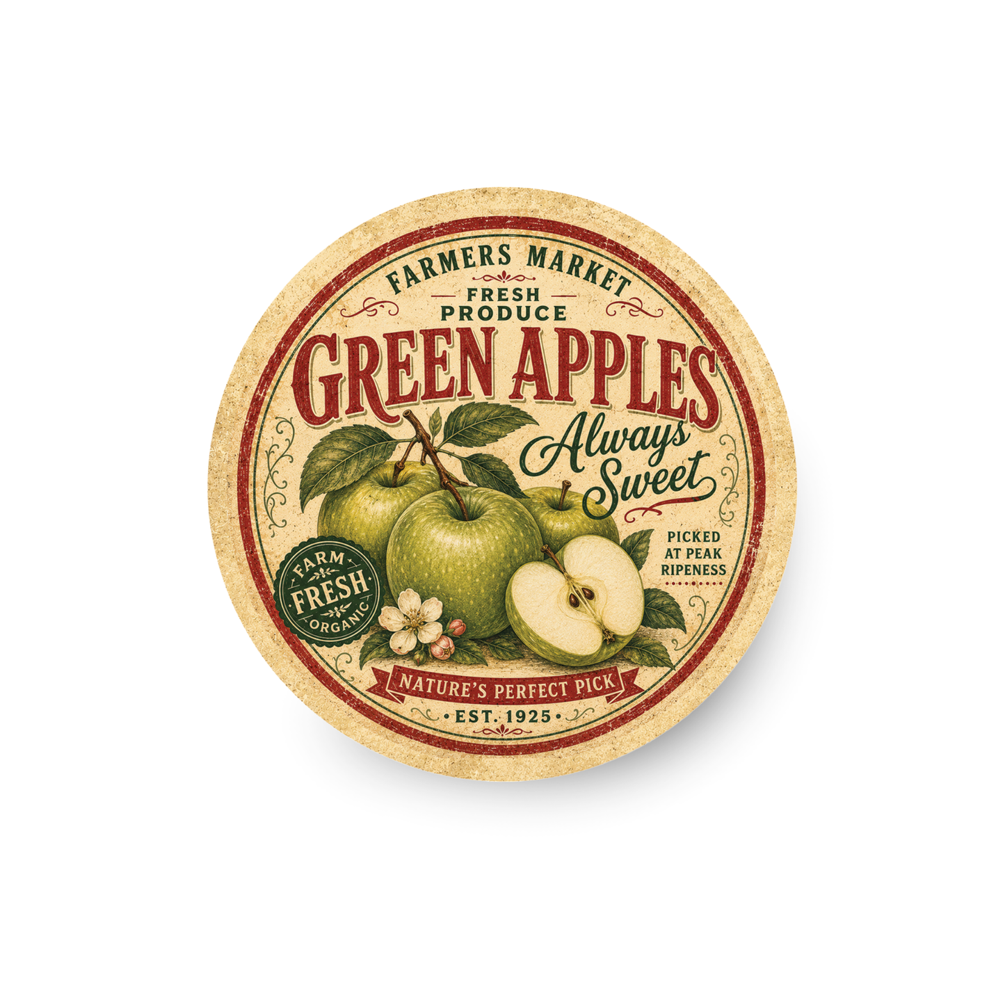 Vintage Apples Refrigerator Magnet