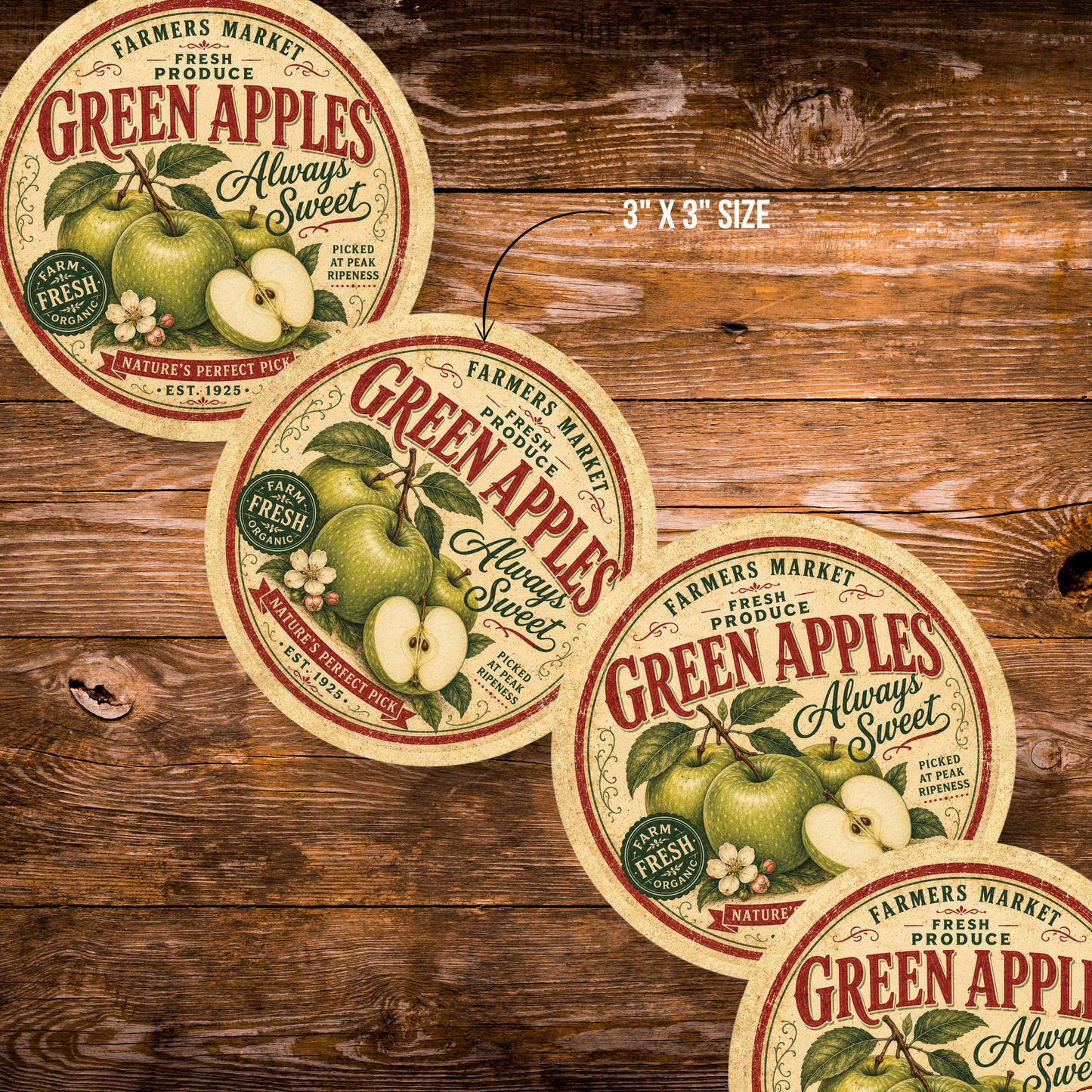 Vintage Apples Refrigerator Magnet