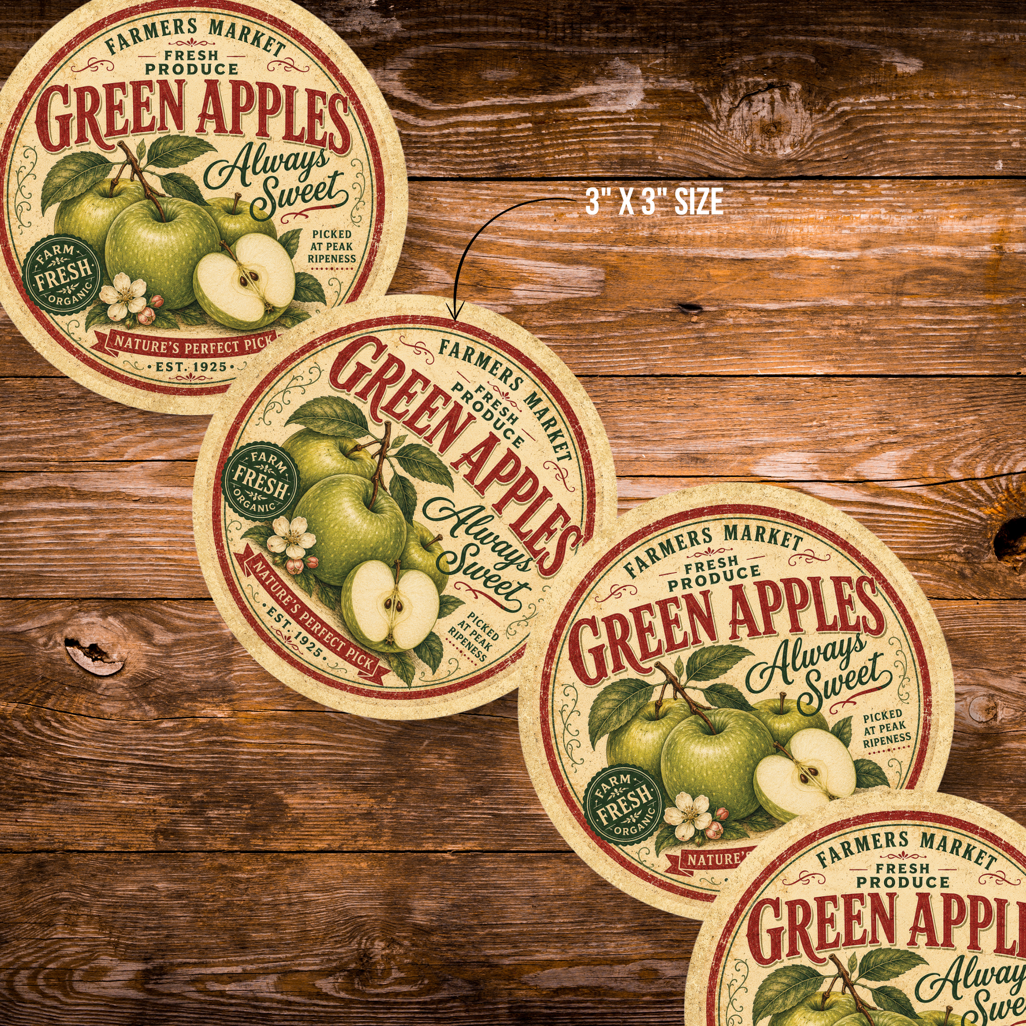Vintage Apples Refrigerator Magnet