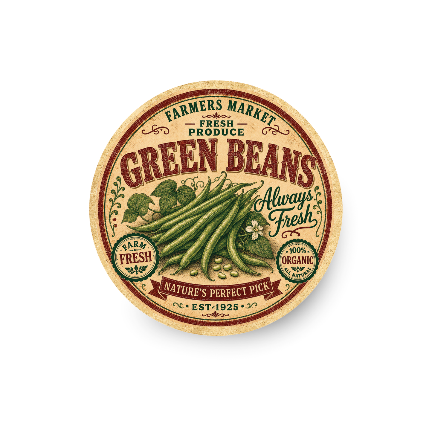 Vintage Green Beans Refrigerator Magnet