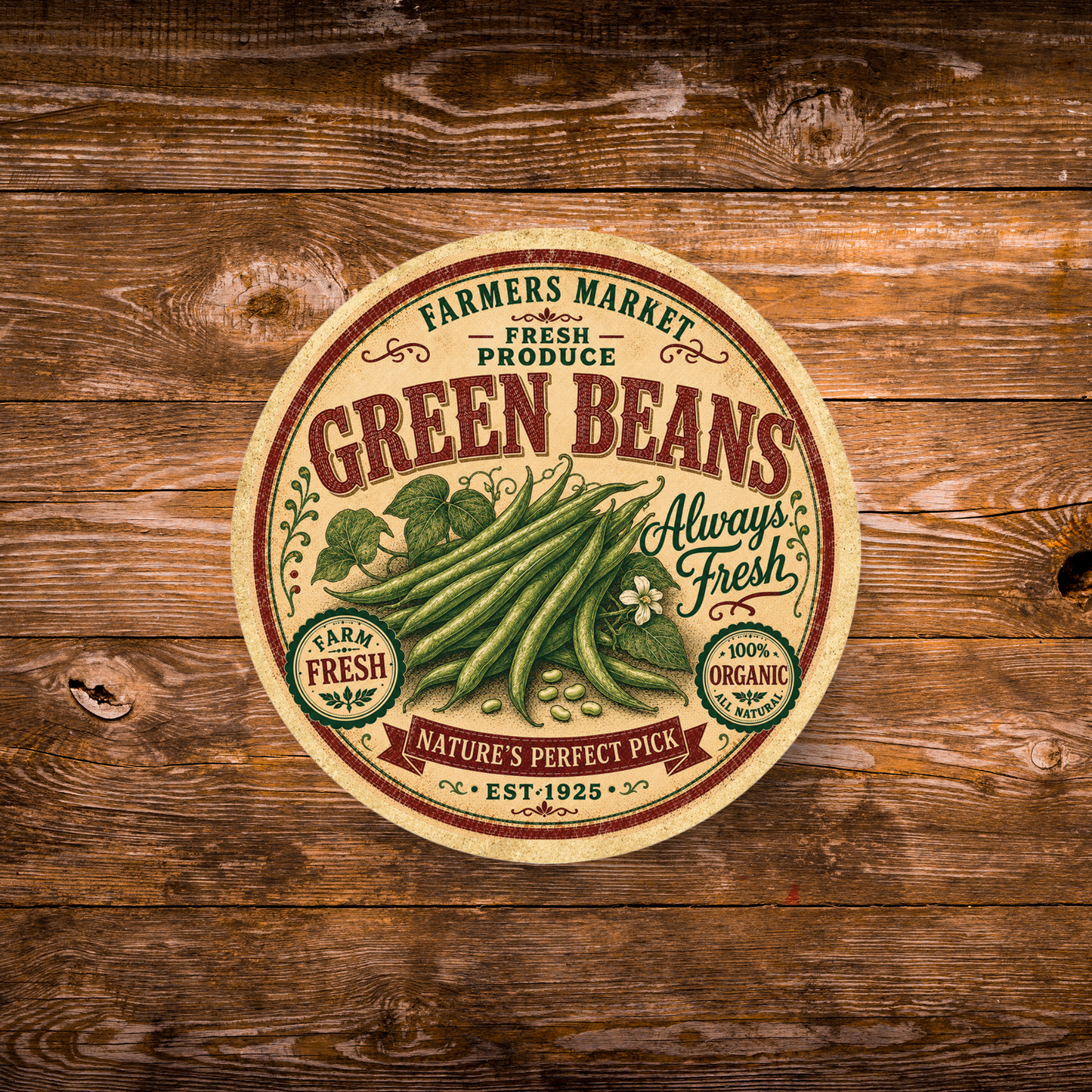 Vintage Green Beans Refrigerator Magnet