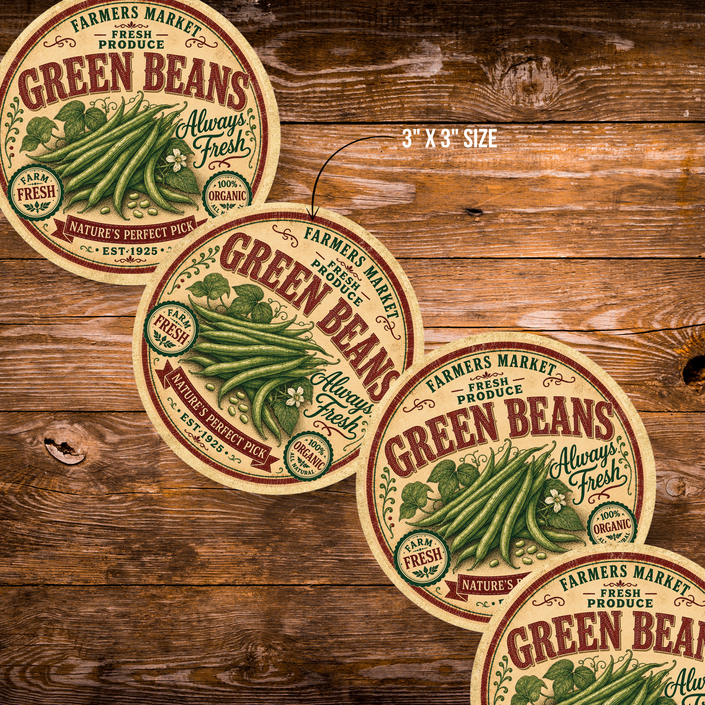 Vintage Green Beans Refrigerator Magnet