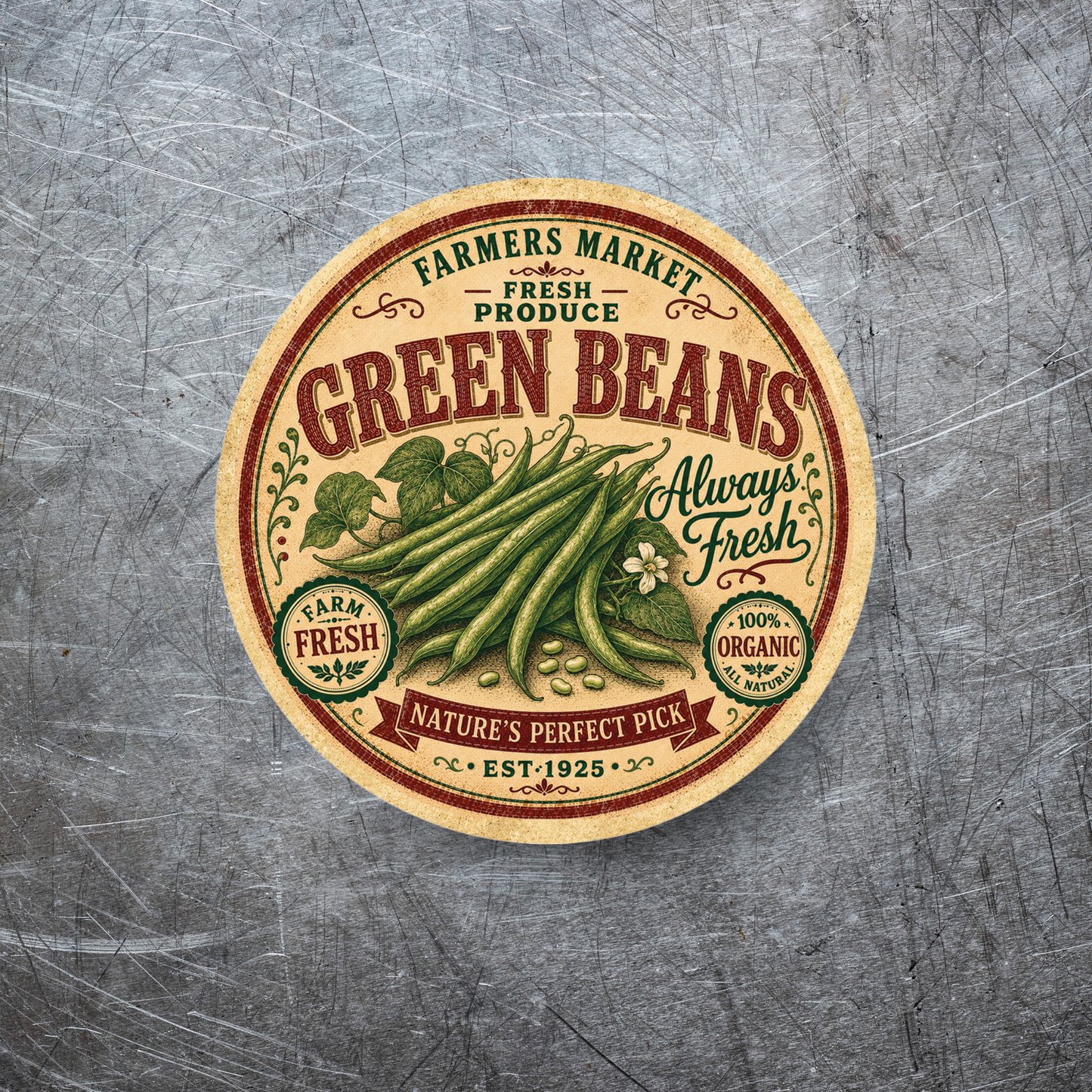 Vintage Green Beans Refrigerator Magnet