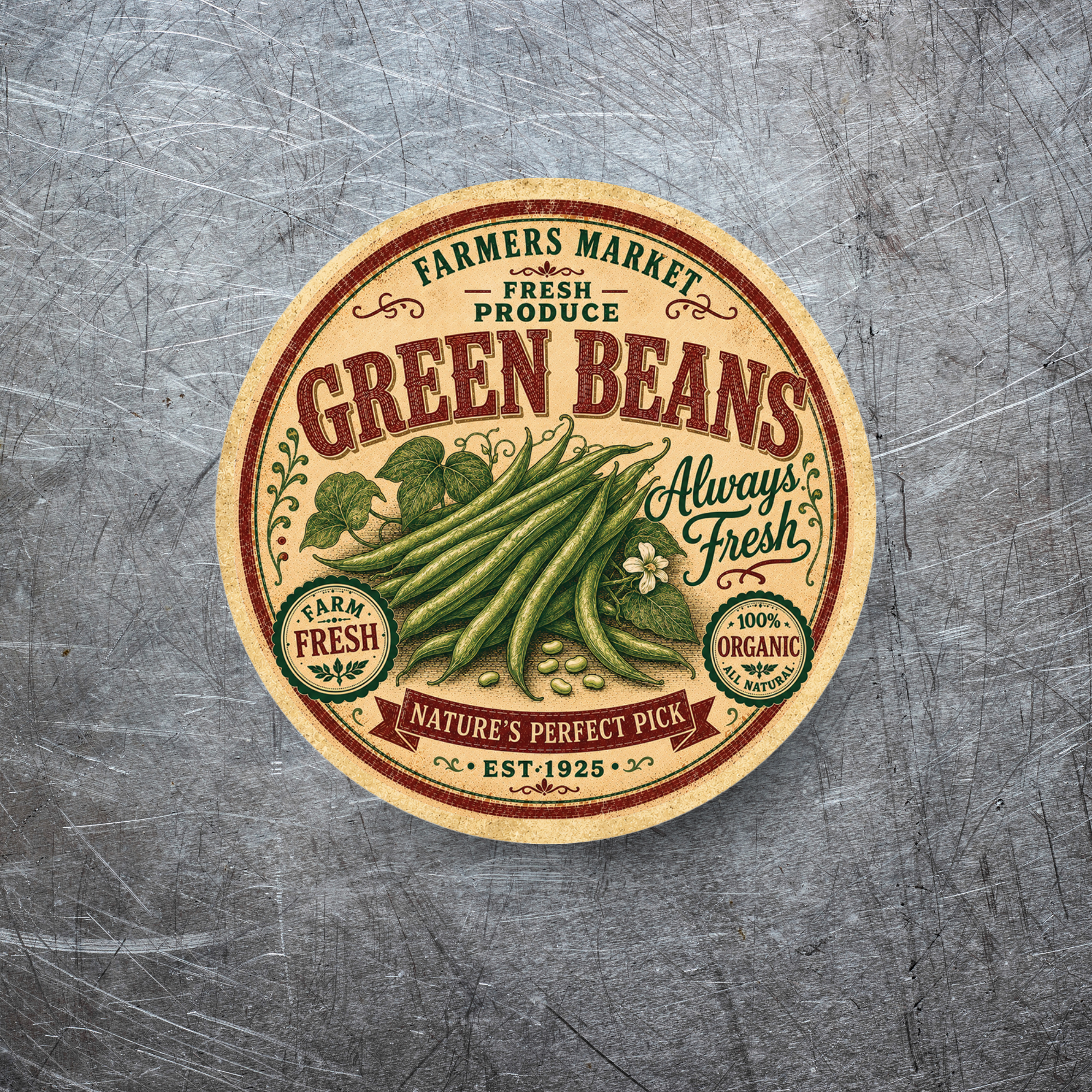 Vintage Green Beans Refrigerator Magnet