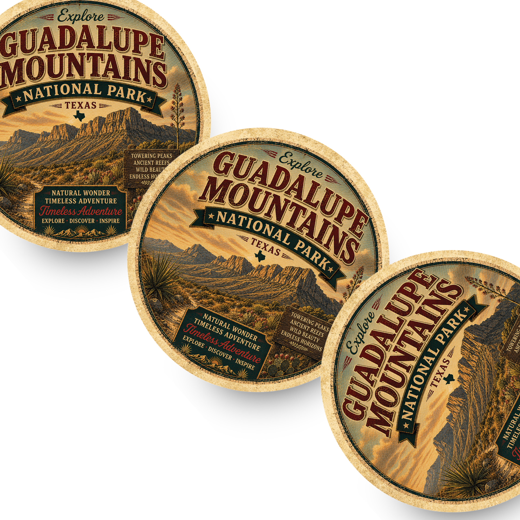 Guadalupe Mountains National Park Ceramic Coaster – 4" Round