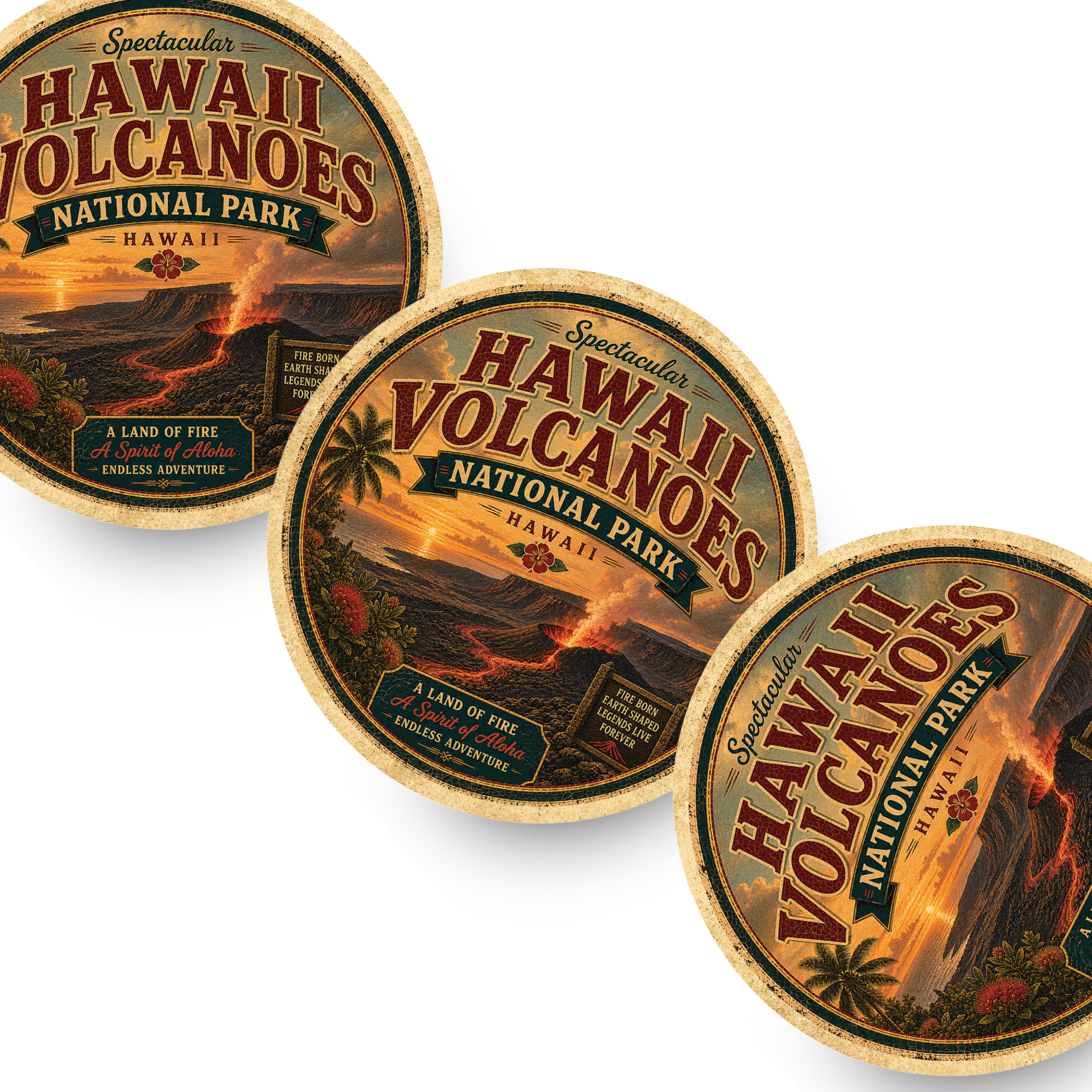 Hawaii Volcanoes National Park Ceramic Coaster – 4" Round