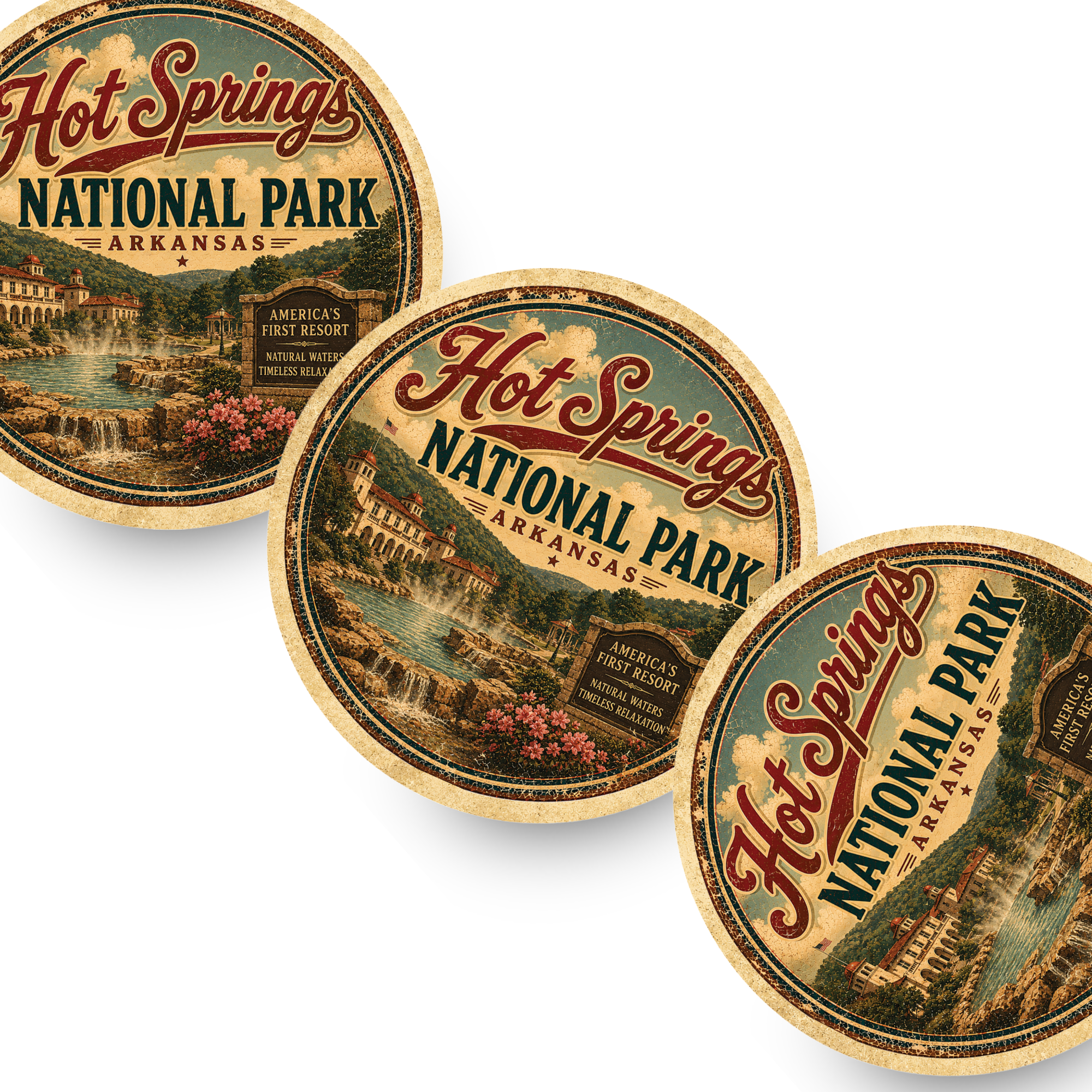Hot Springs National Park Ceramic Coaster – 4" Round