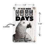 Gray Parrot Aluminium Magnet