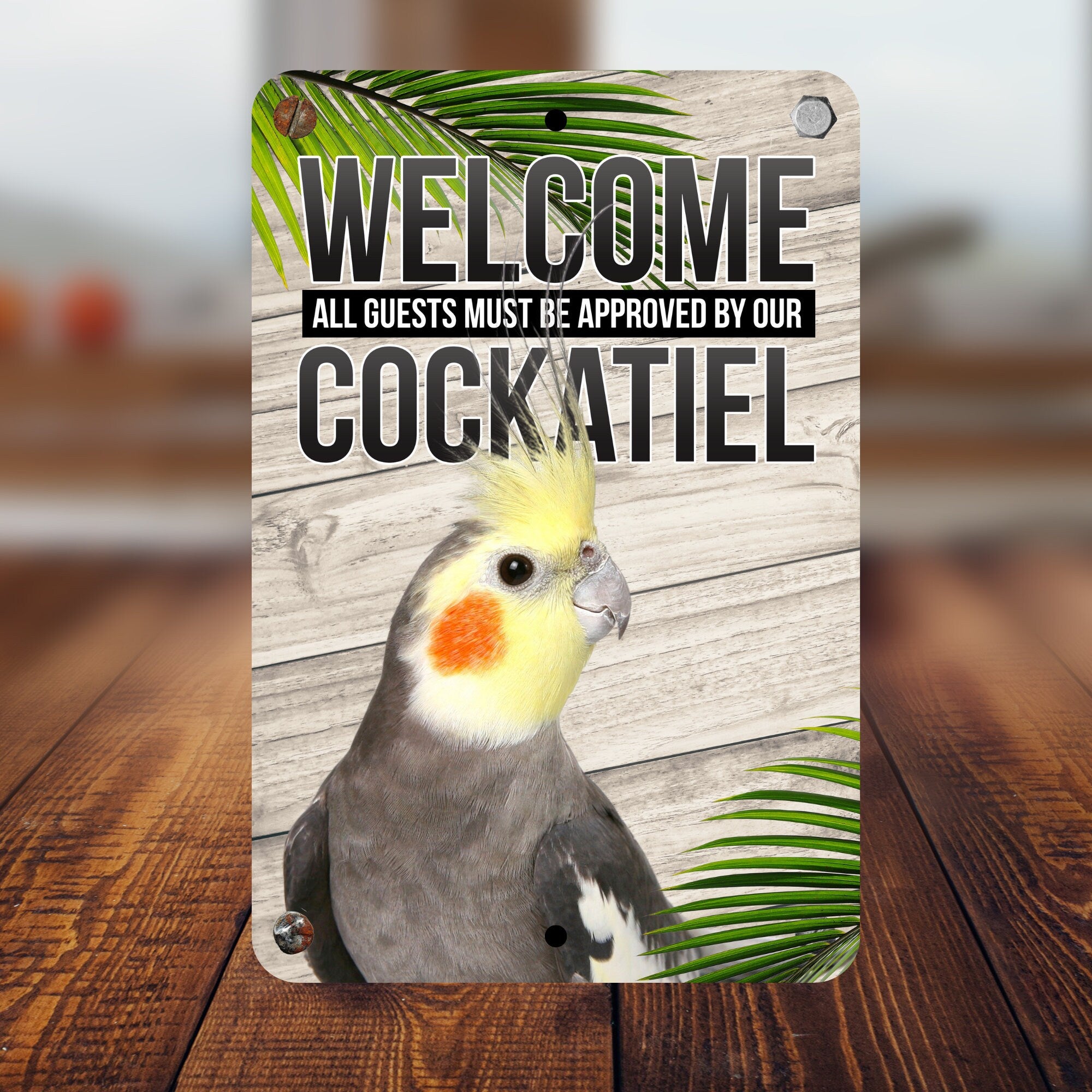 Cockatiel Welcome Sign