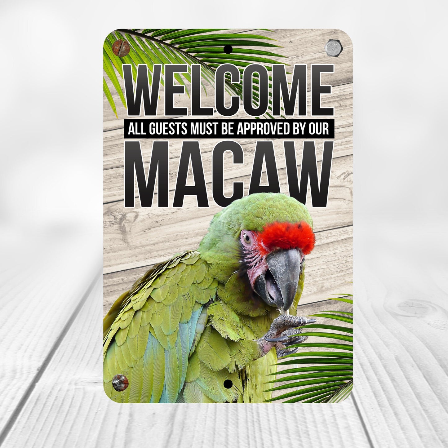 Military Macaw Welcome Sign