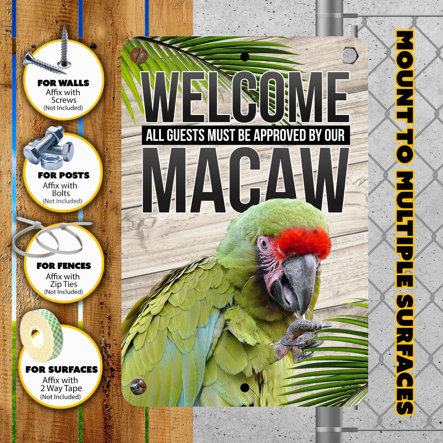 Military Macaw Welcome Sign