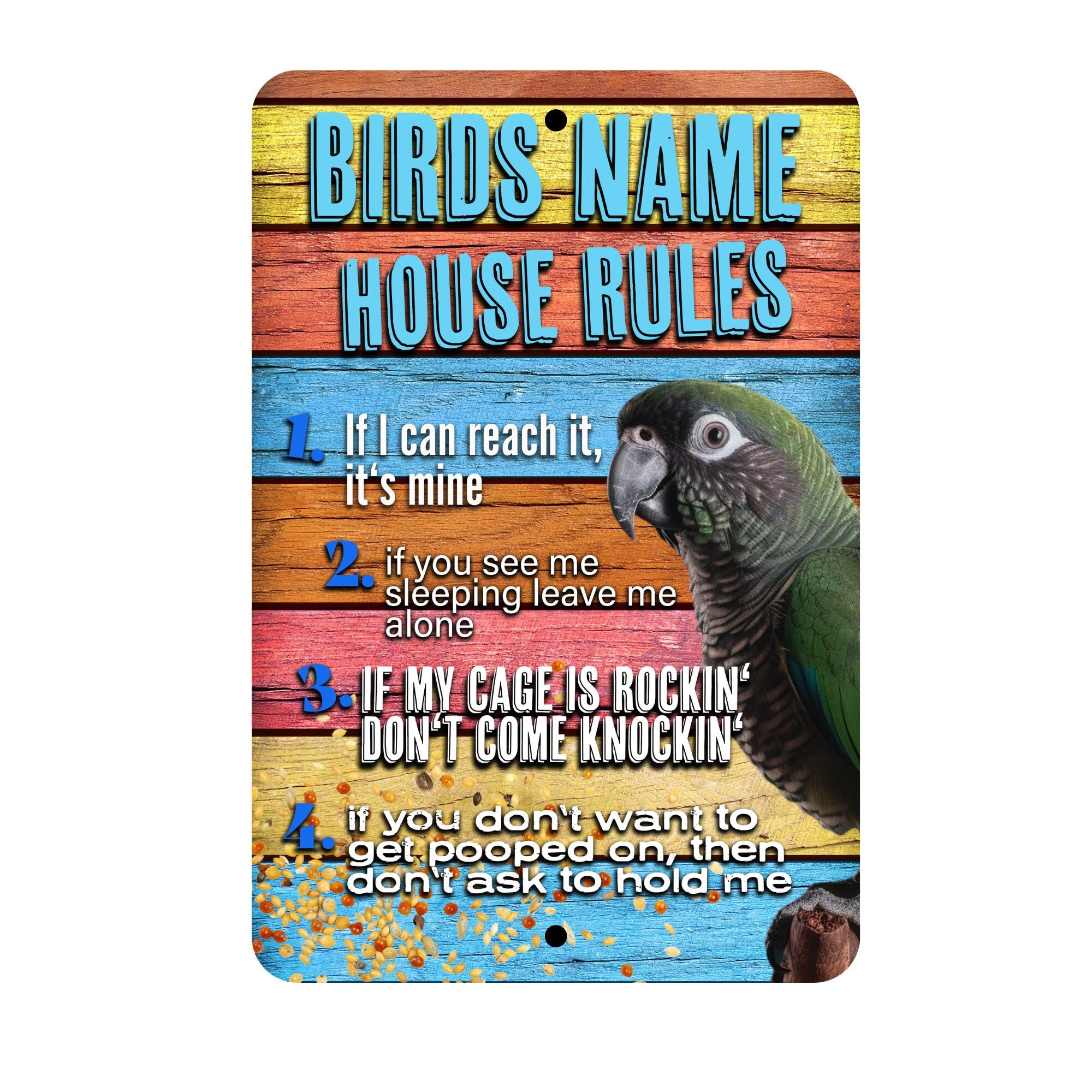 Green Cheek Conure Sign