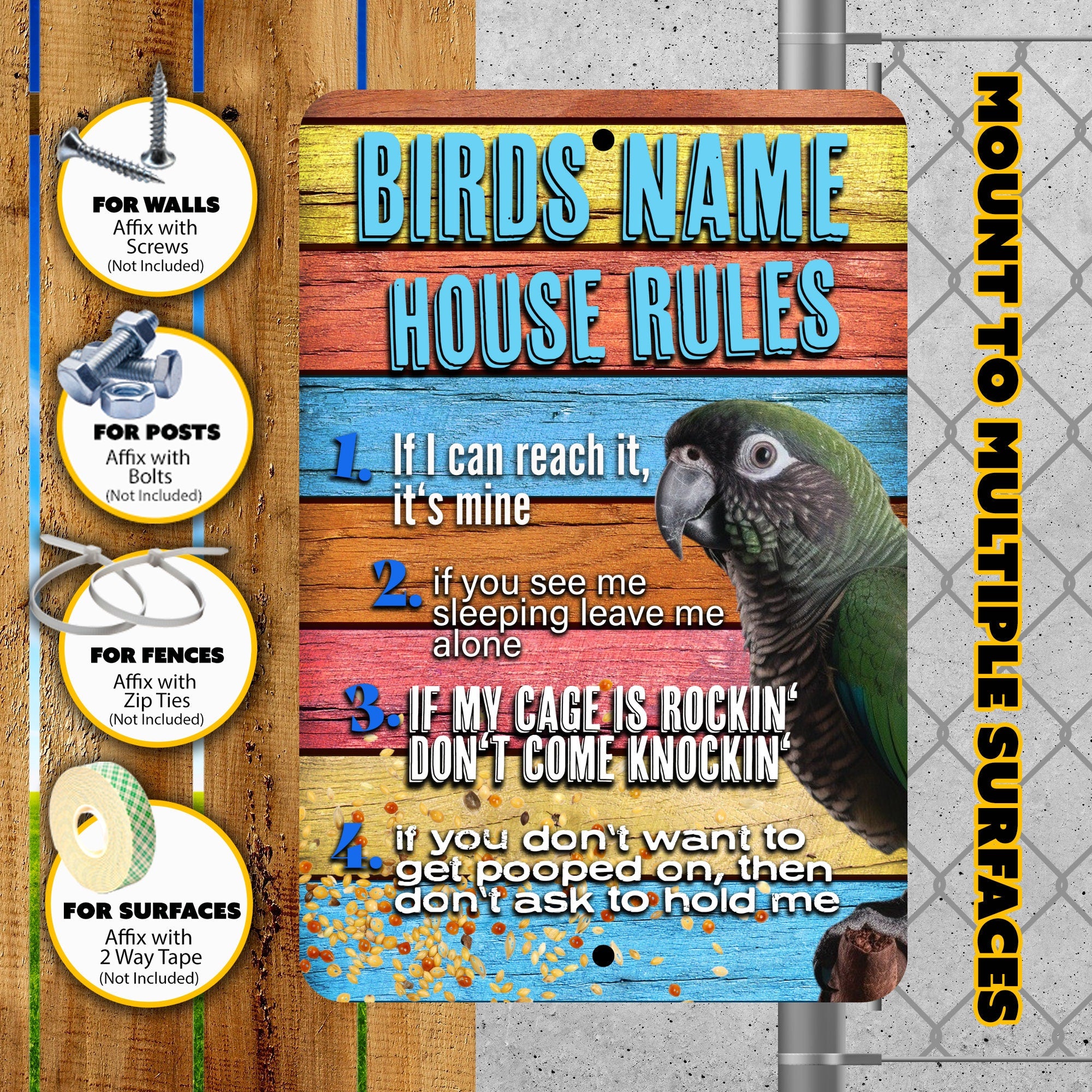 Green Cheek Conure Sign