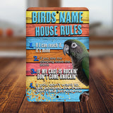 Green Cheek Conure House Rules Sign