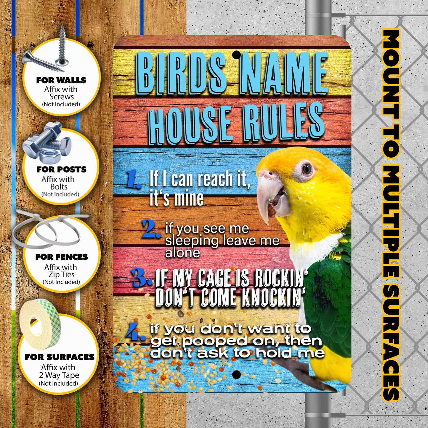 Funny White Belly Caique Sign