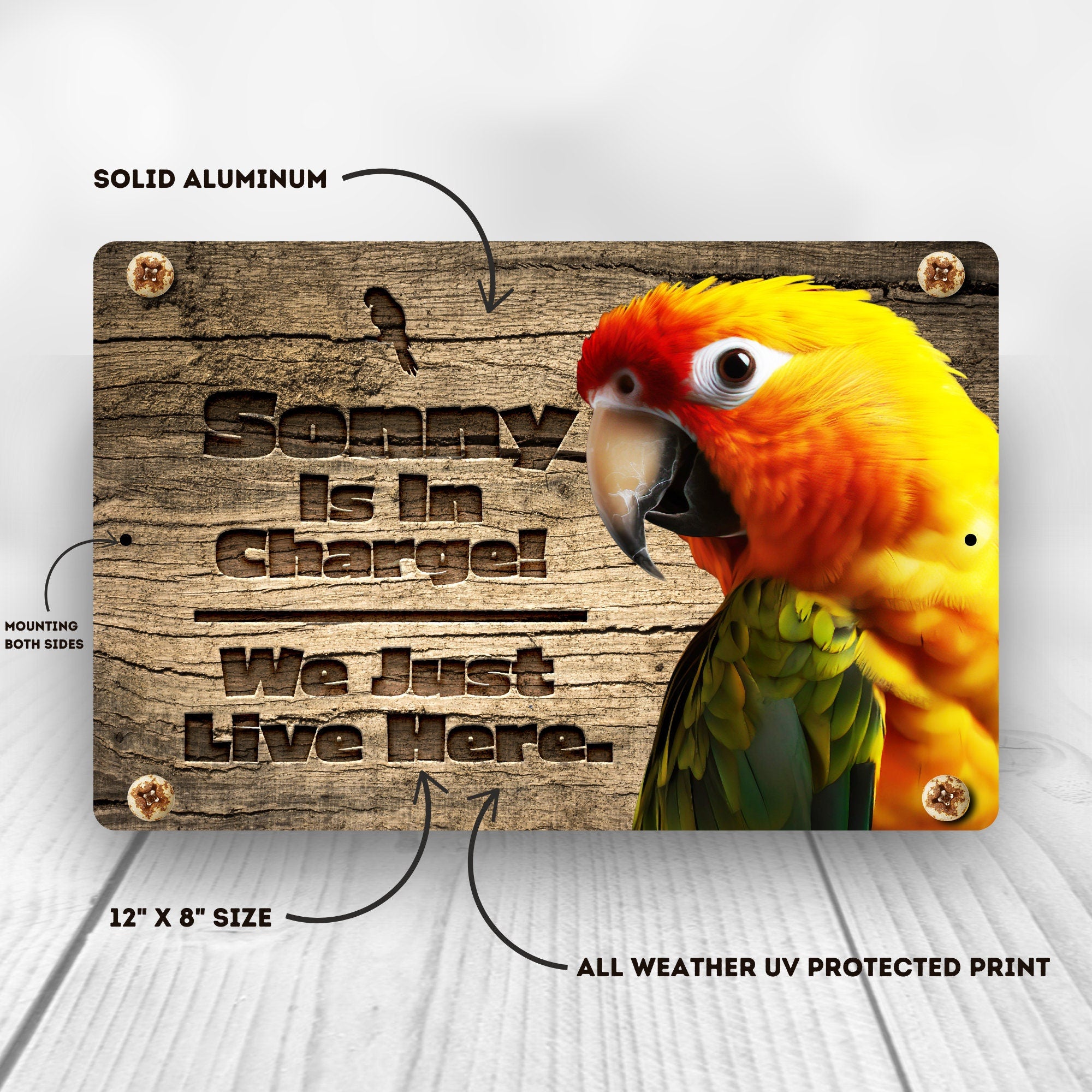Personalized Sun Conure Sign