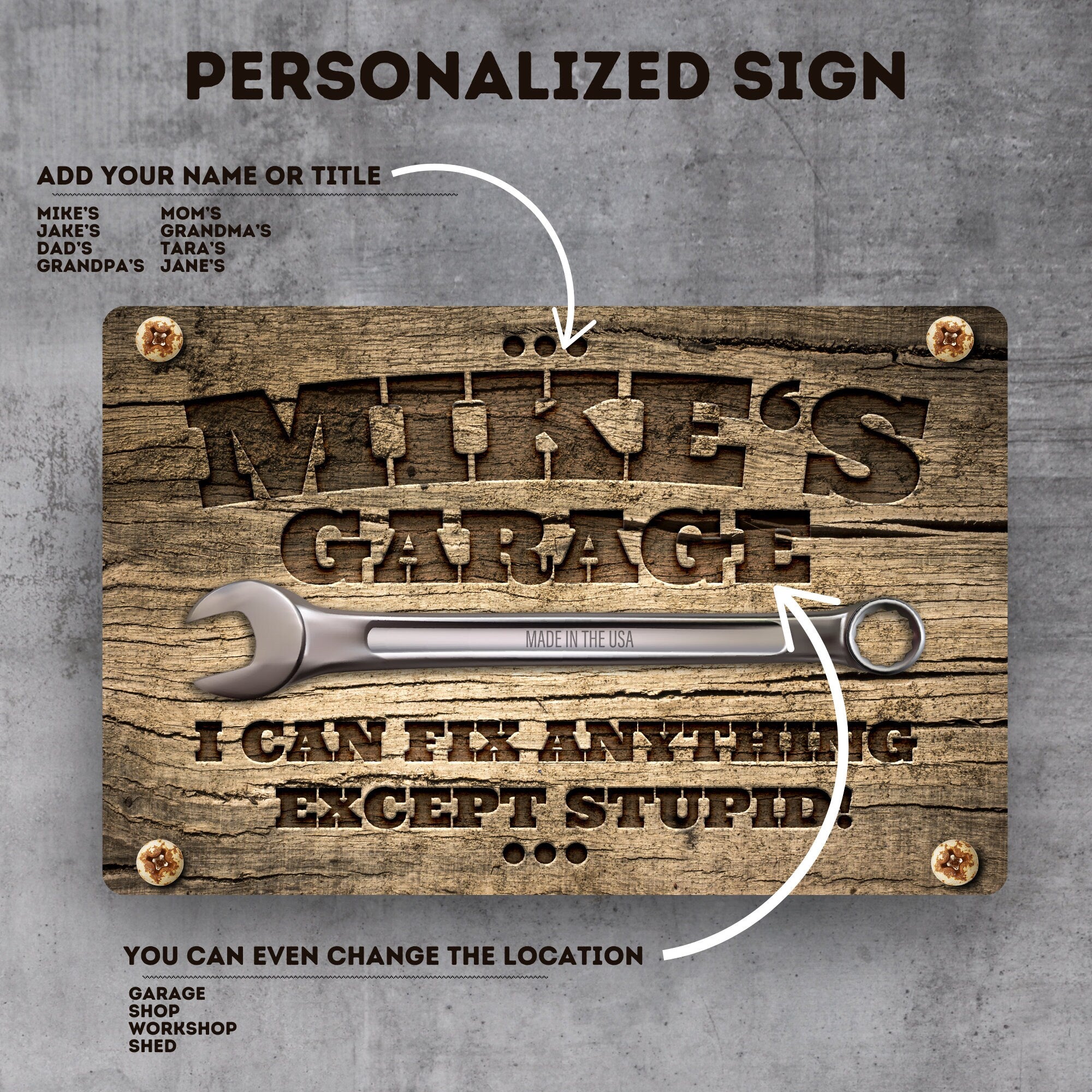 Personalized Garage Sign