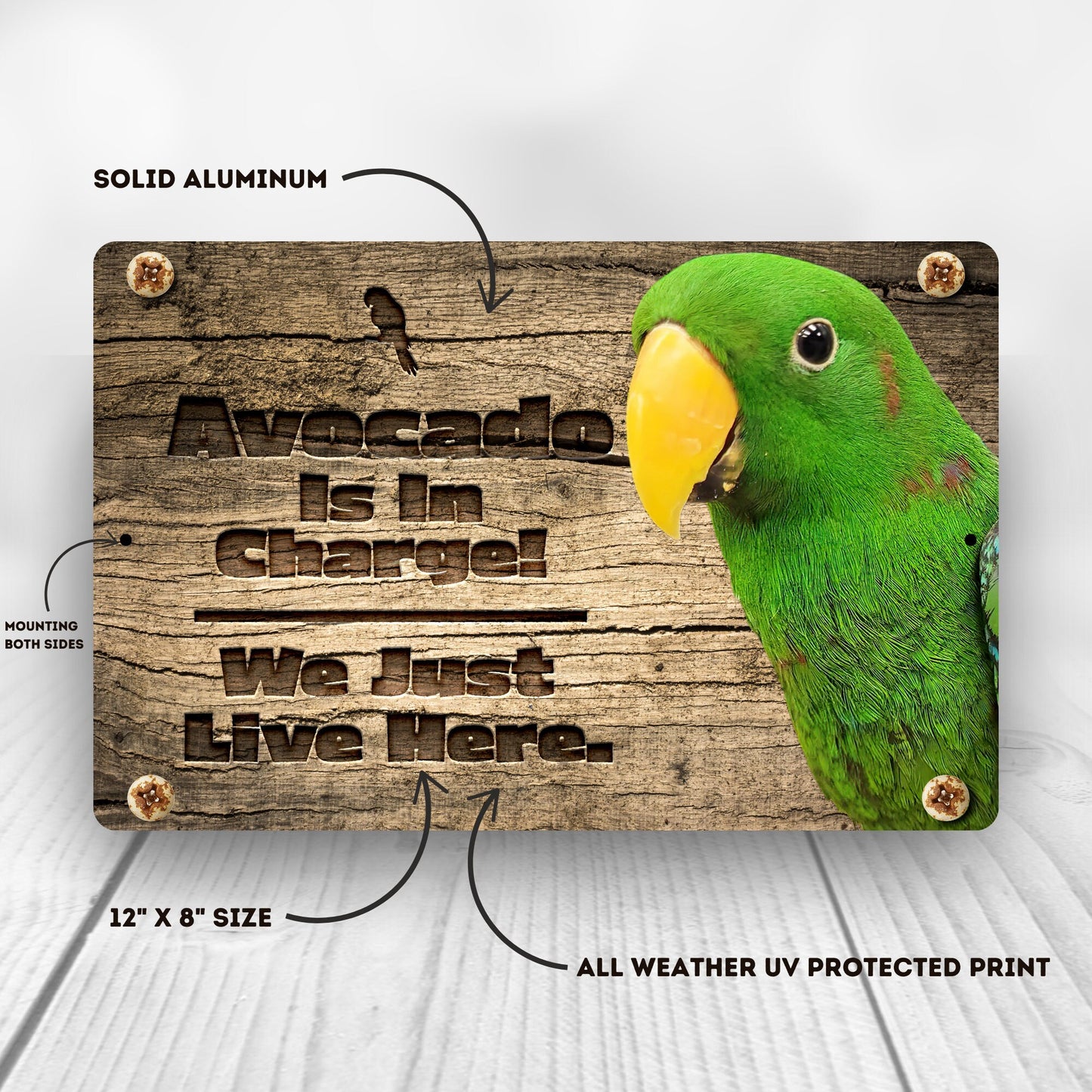 PErsonalzied Green Eclectus Sign