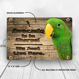 PErsonalzied Green Eclectus Sign