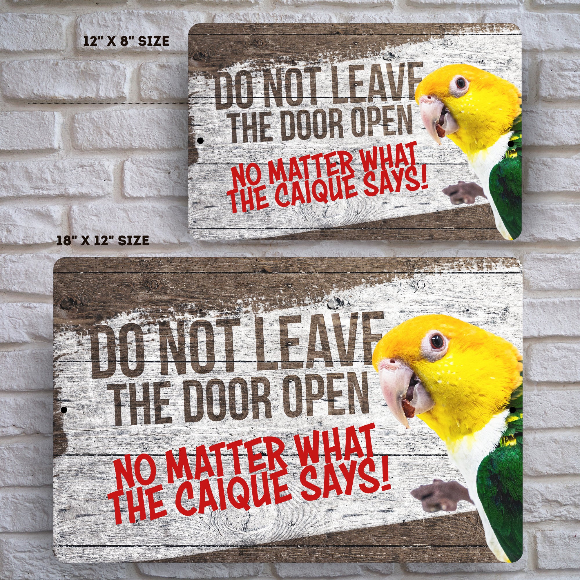 White Belly Caique Sign