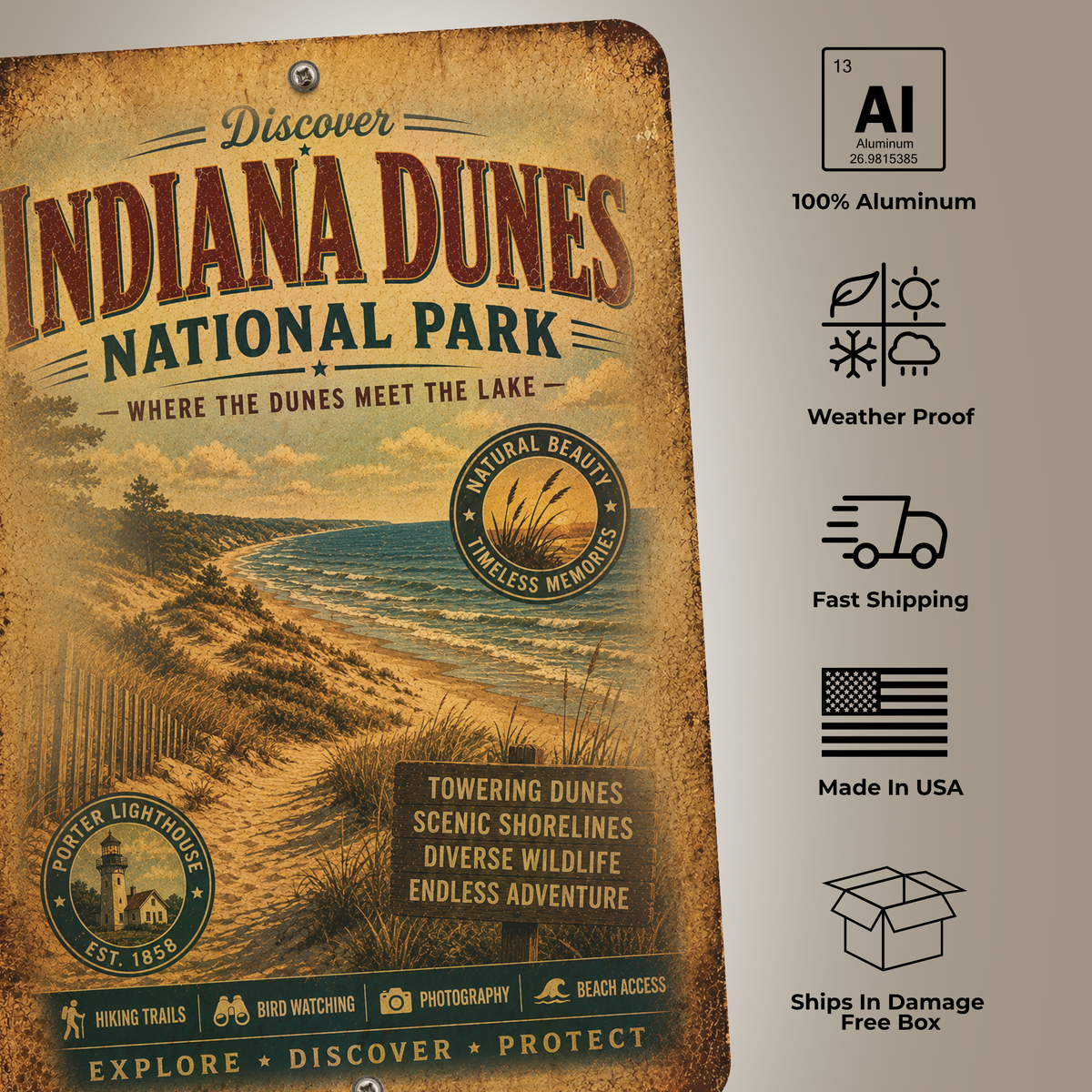 Indiana Dunes National Park Metal Sign