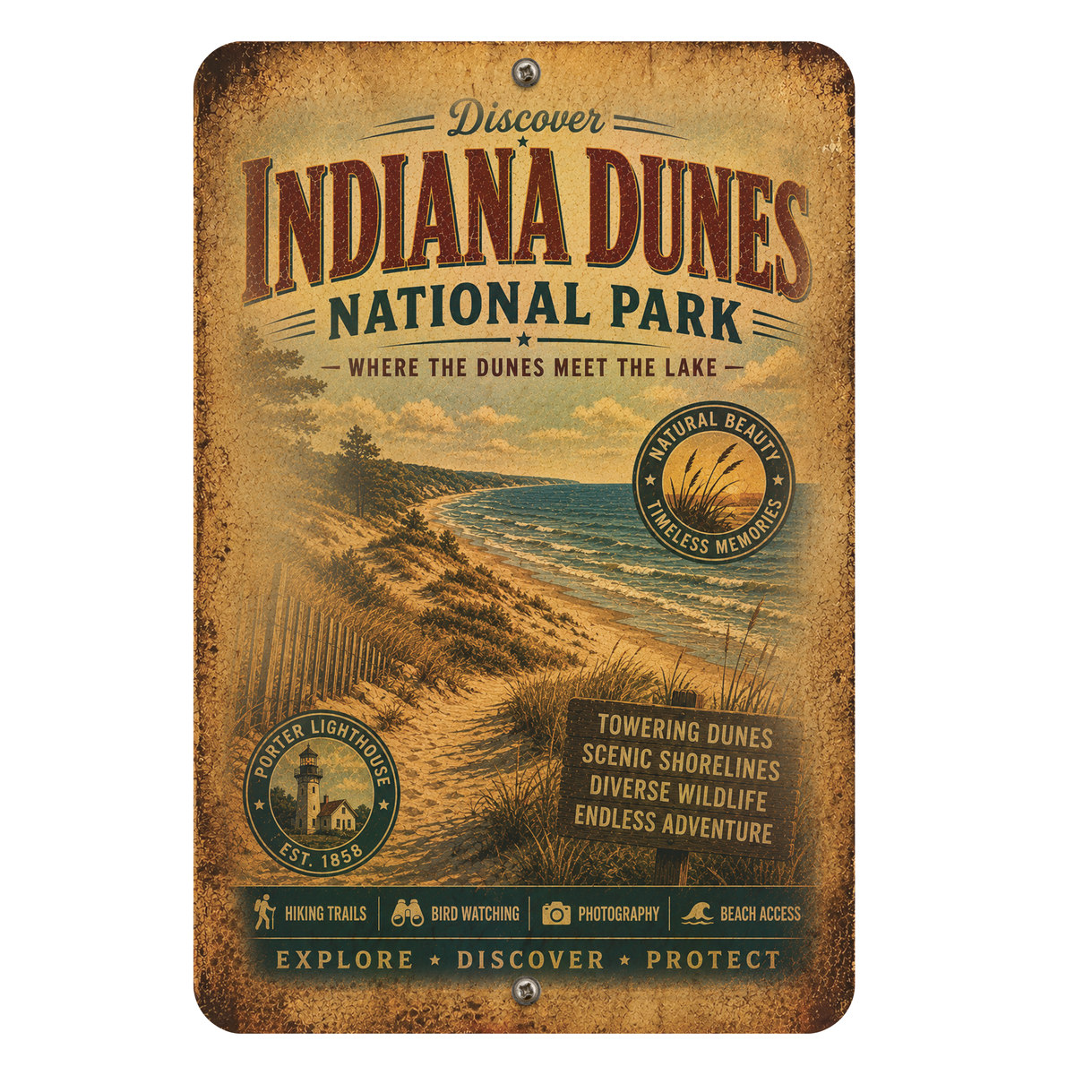 Indiana Dunes National Park Metal Sign