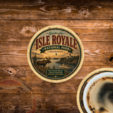 Isle Royale National Park Ceramic Coaster – 4" Round