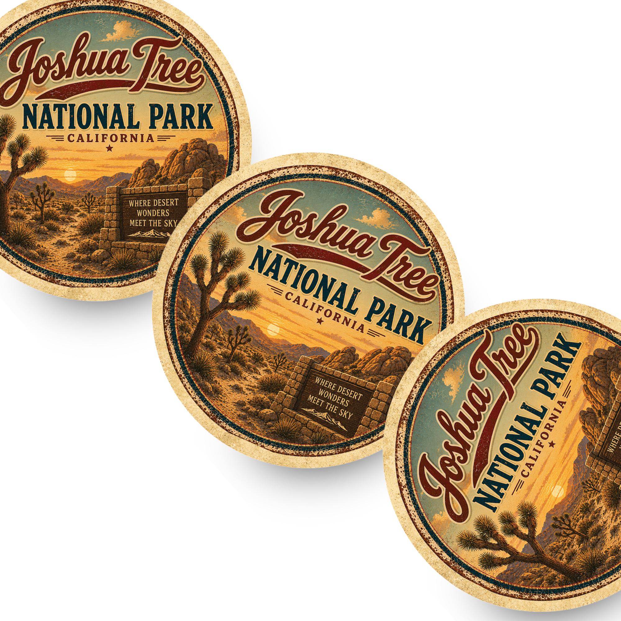 Joshua Tree National Park Ceramic Coaster – 4" Round