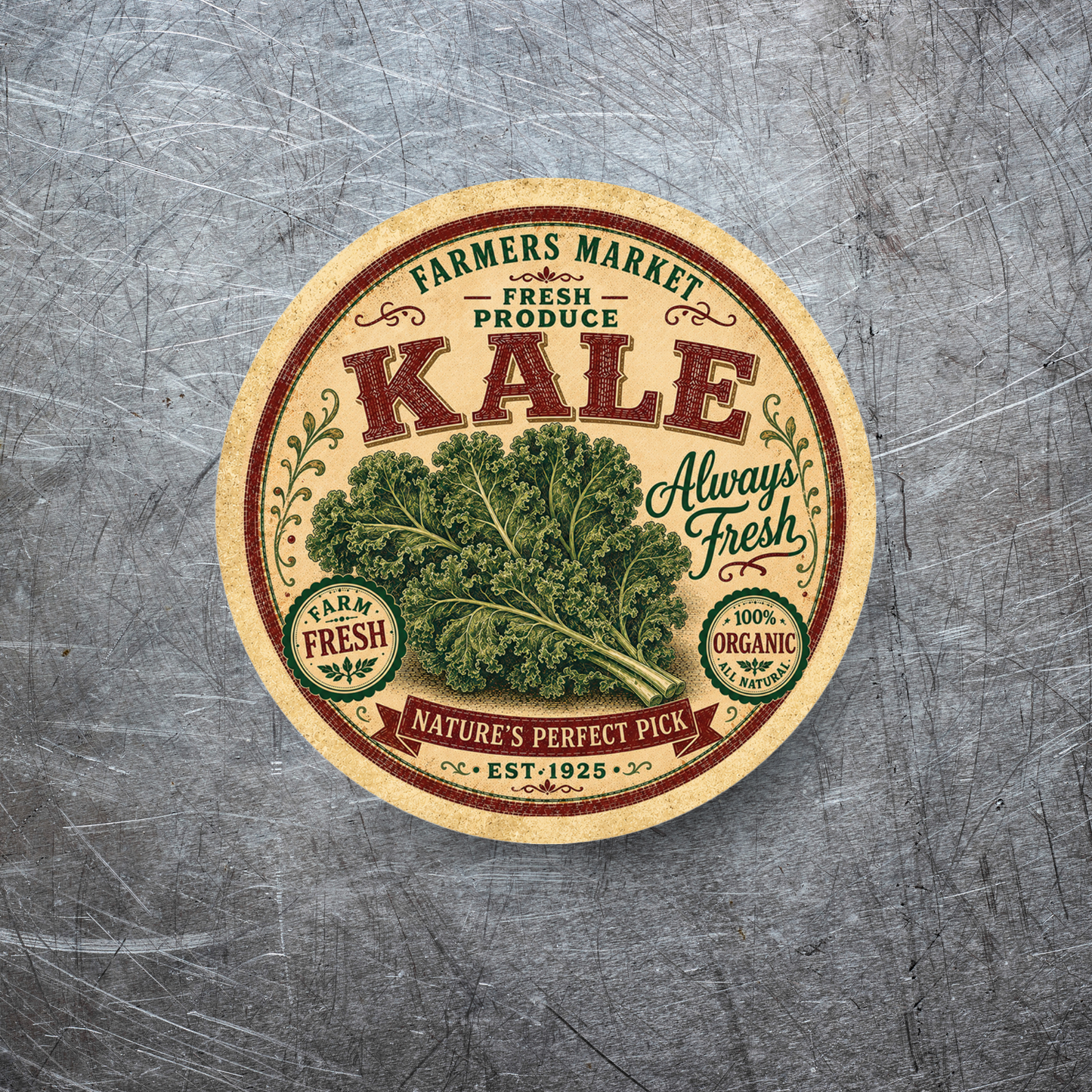 Vintage Kale Refrigerator Magnet