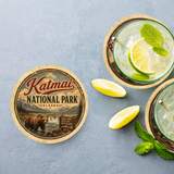 Katmai National Park Ceramic Coaster – 4" Round