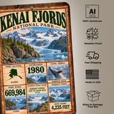 Kenai Fjords National Park aluminum sign features including weatherproof aluminum and made in USA