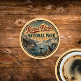 Kenai Fjords National Park Ceramic Coaster – 4" Round