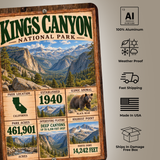 Kings Canyon National Park sign features including aluminum construction and weather resistance