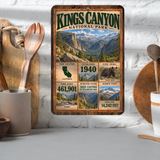 Kings Canyon National Park aluminum sign displayed in a kitchen