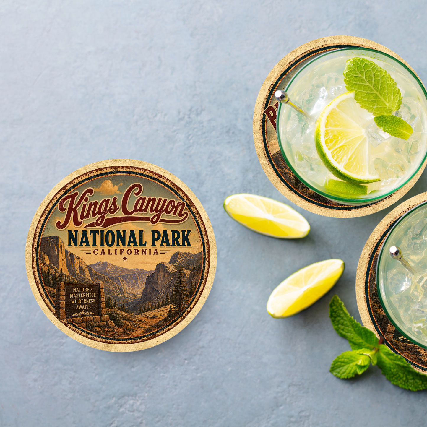 Kings Canyon National Park Ceramic Coaster – 4" Round