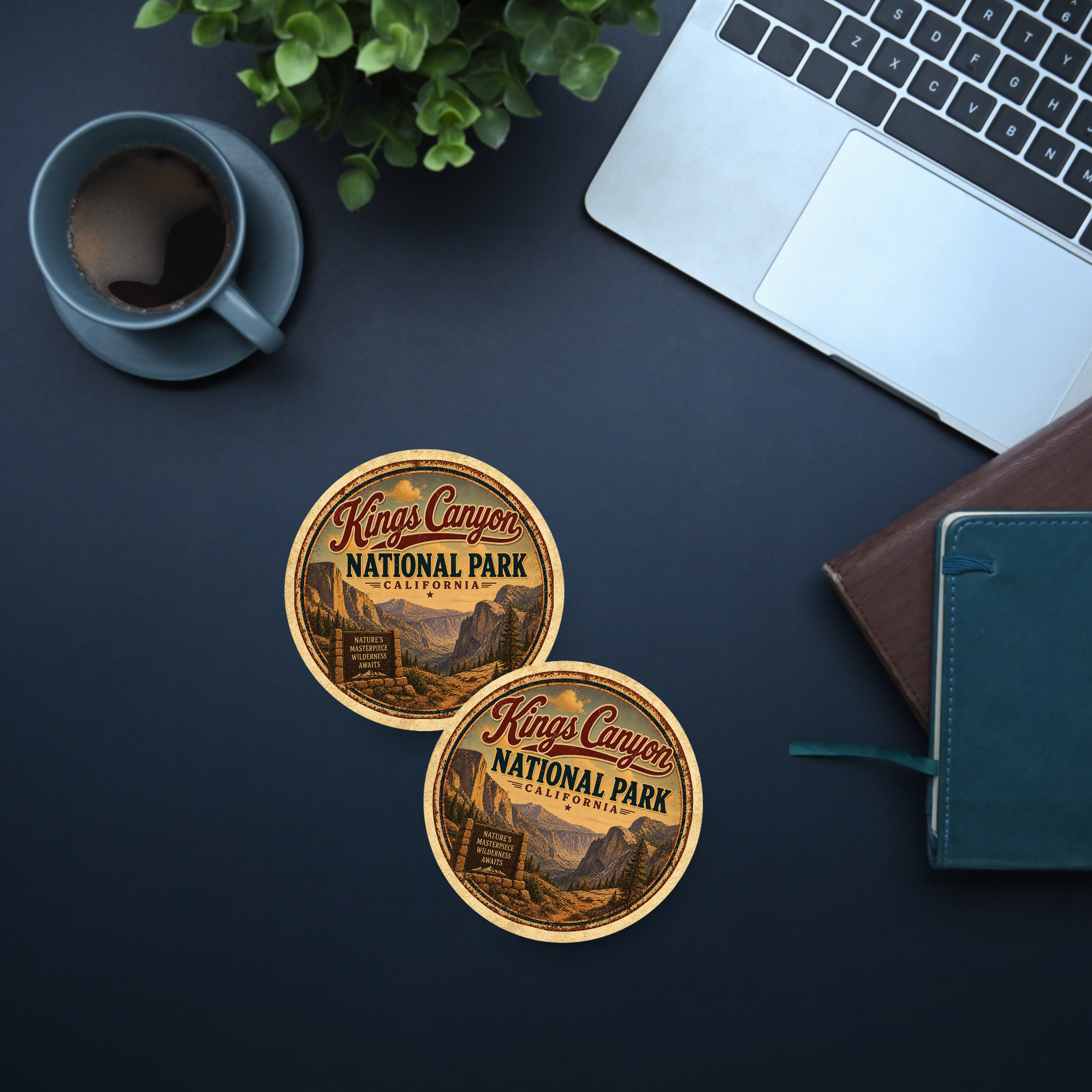 Kings Canyon National Park Ceramic Coaster – 4" Round
