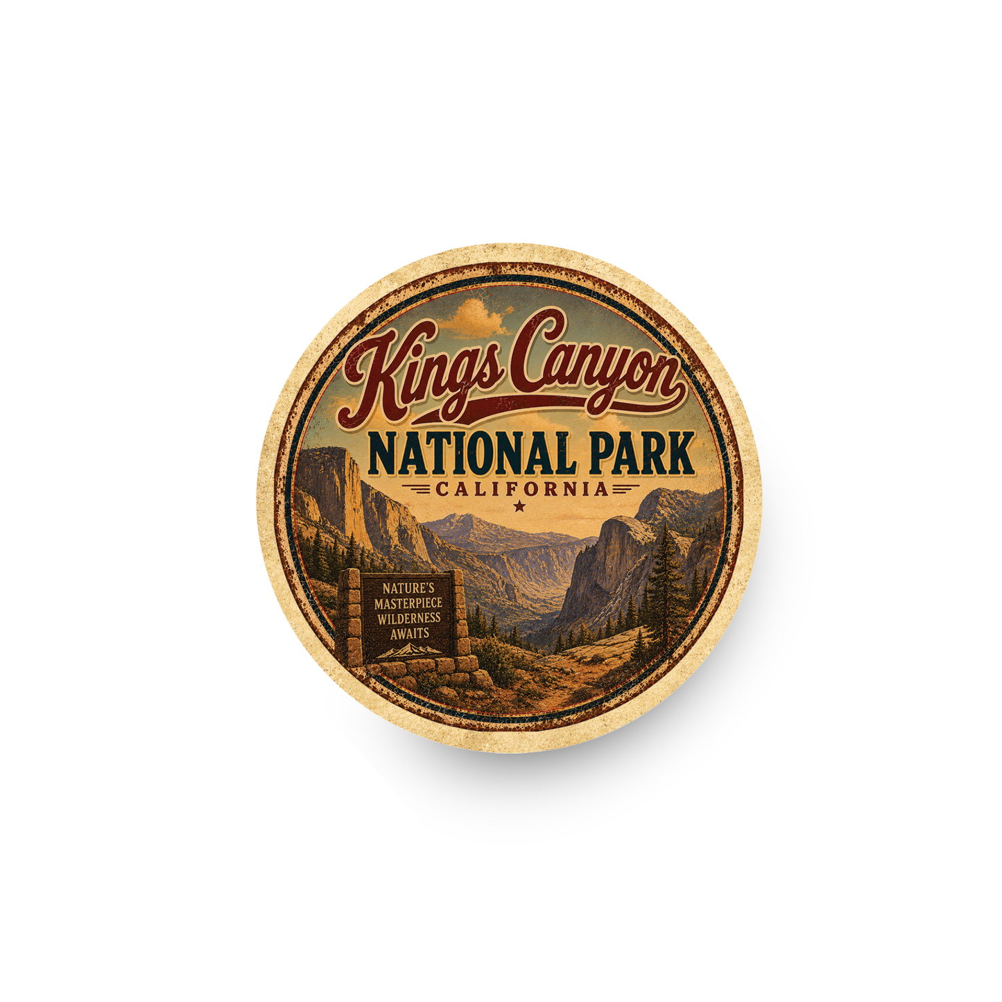 Kings Canyon National Park Ceramic Coaster – 4" Round