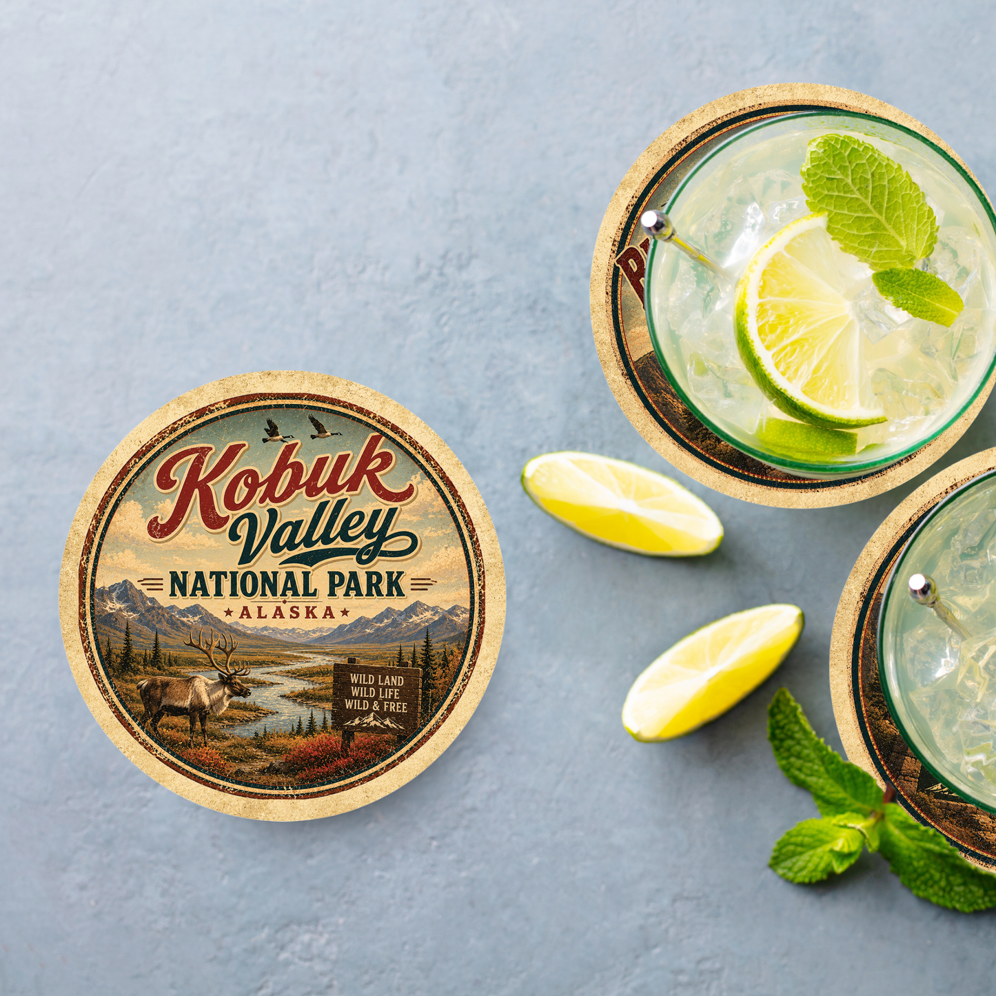 Kobuk Valley National Park Ceramic Coaster – 4" Round