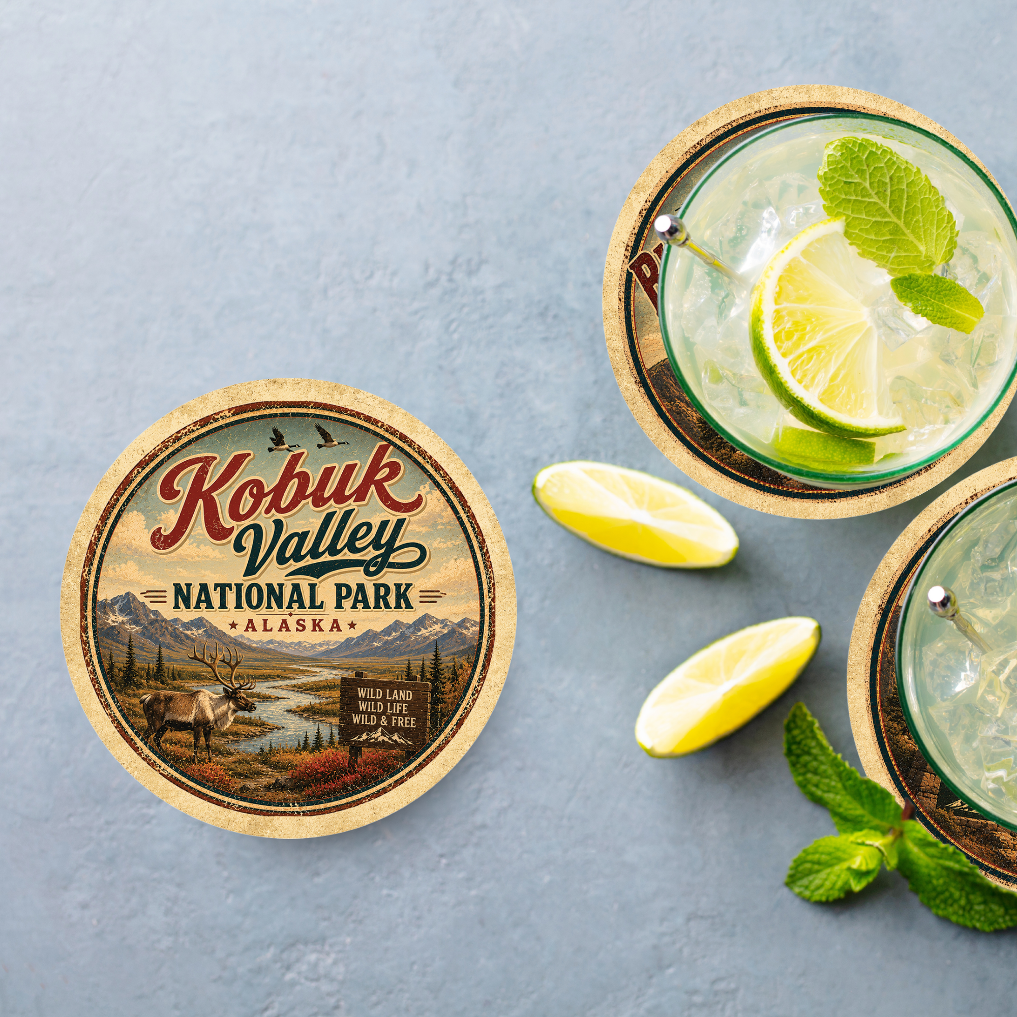 Kobuk Valley National Park Ceramic Coaster – 4" Round
