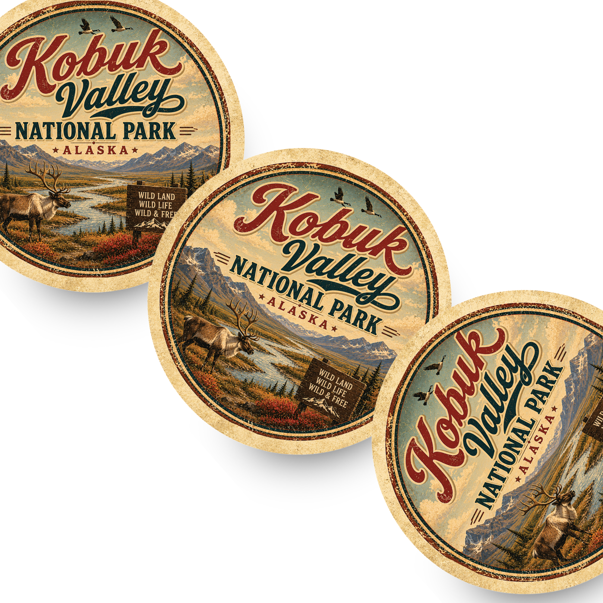 Kobuk Valley National Park Ceramic Coaster – 4" Round