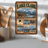Lake Clark National Park aluminum sign displayed in a kitchen