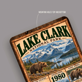 Lake Clark National Park aluminum sign showing rounded corners and mounting holes