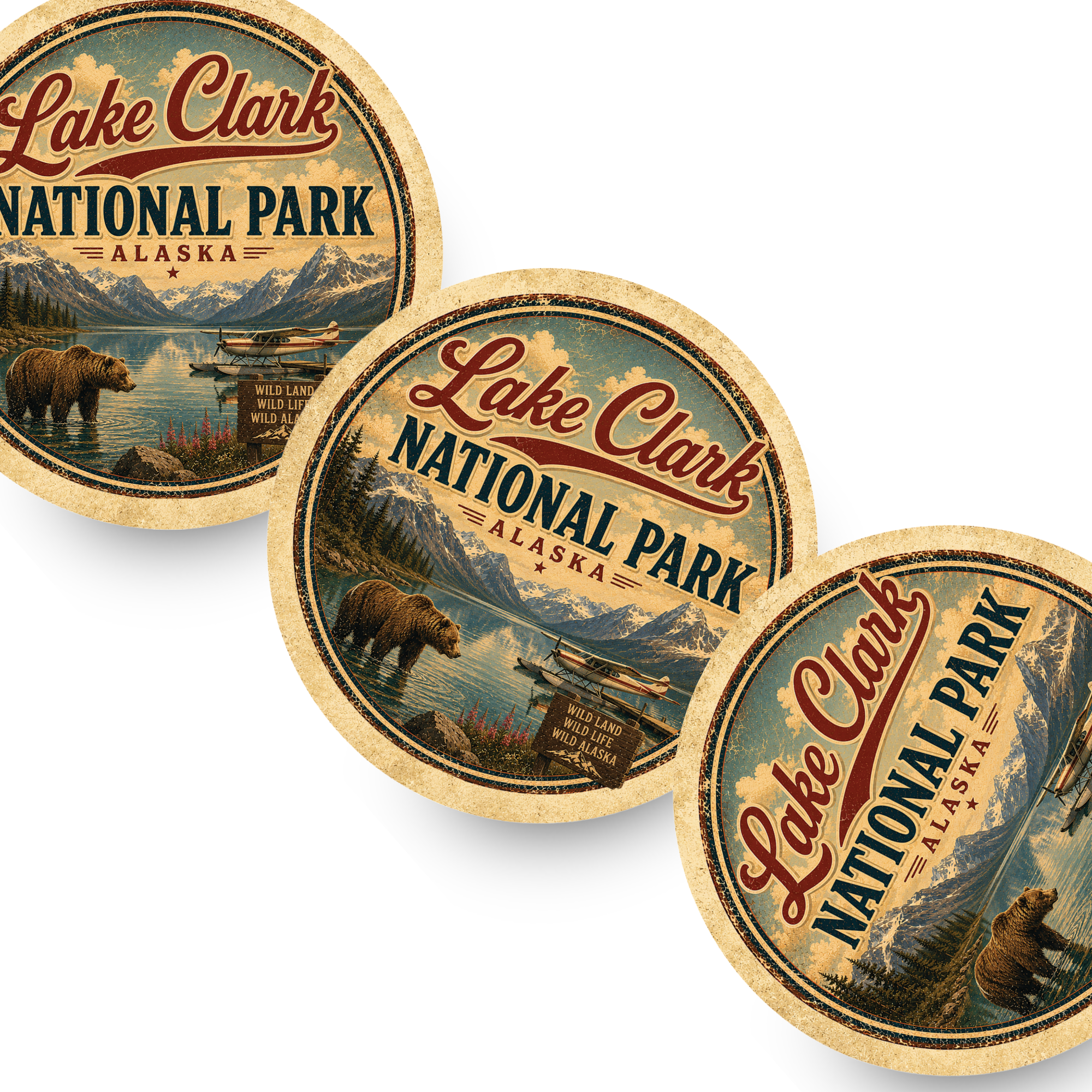 Lake Clark National Park Ceramic Coaster – 4" Round