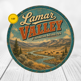 Lamar Valley Yellowstone National Park Sign 12" Round