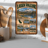 Lassen Volcanic National Park aluminum sign displayed in a kitchen